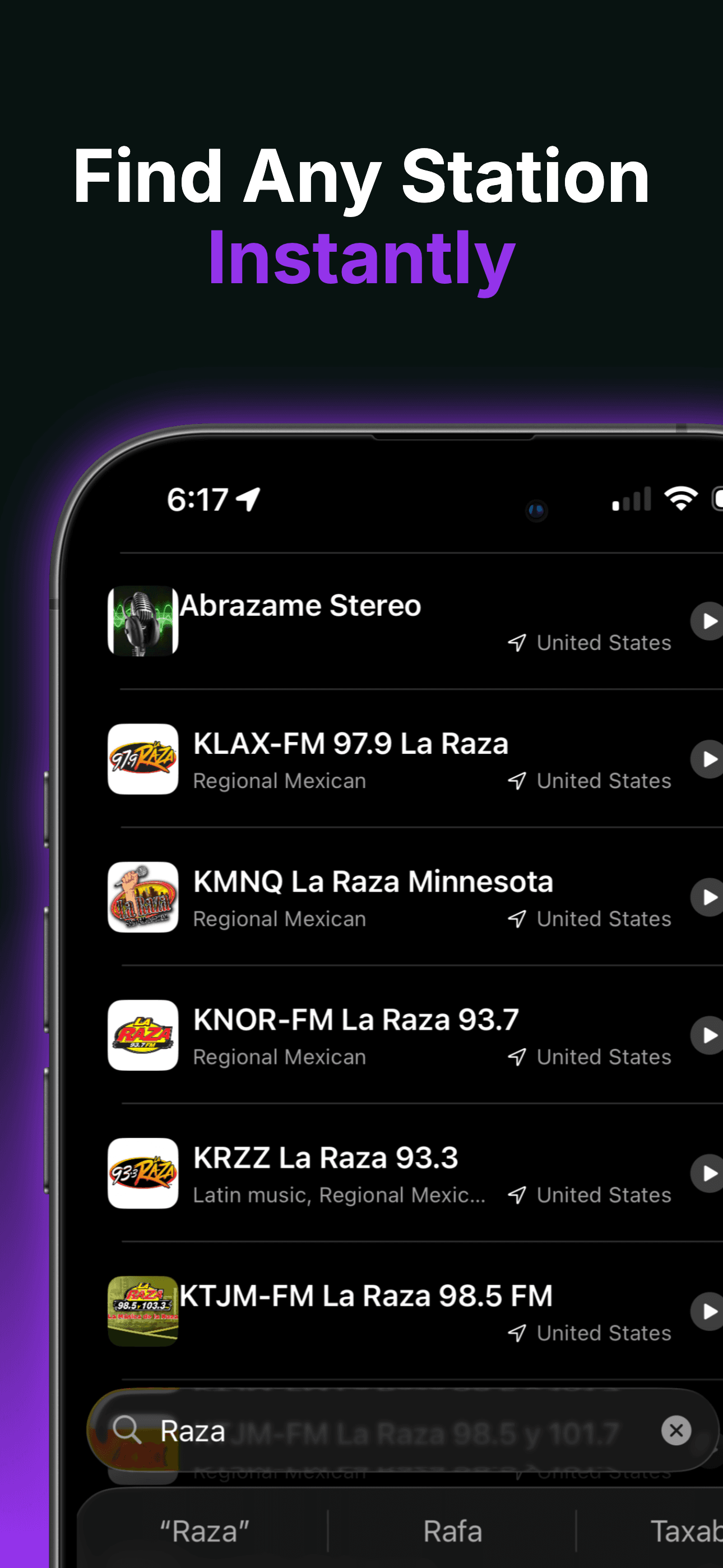 Find Any Station Instantly