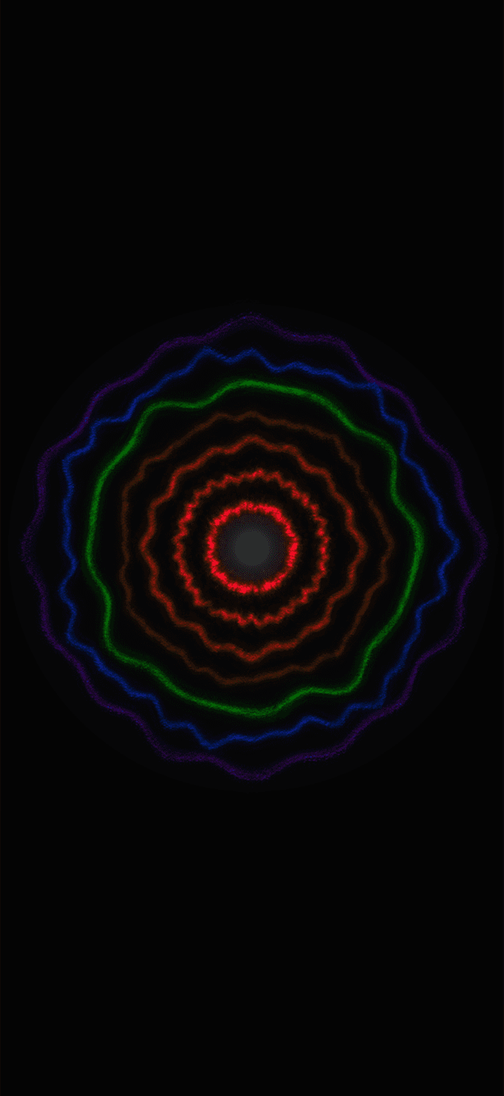 A full-screen Prismatic visualizer scene rendering live from the playing track