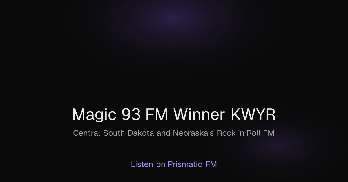 Listen to Magic 93 FM Winner KWYR Live - United States Radio | Prismatic FM